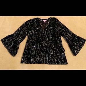 Lilly Pulitzer Silk Metallic Top